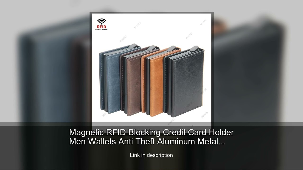 Magnetic RFID Blocking Credit Card Holder Men Wallets Anti Theft Aluminum Metal Pu Leather Smal