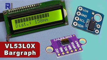 Distance a bargraph using VL53L0X Laser sensor on LCD display for Arduino RJT160