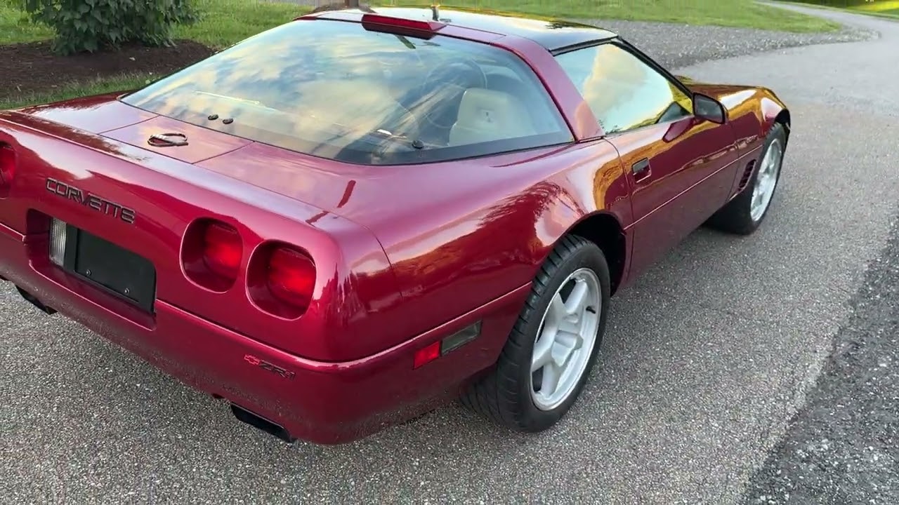 レッド 1995 Corvette ZR-1 Dark Red Metallic 1K Miles Walk Around 1 - YouTube