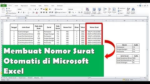 Cara Membuat Nomor Surat Otomatis   Membuat aplikasi nomor surat otomatis di Excel #shorts