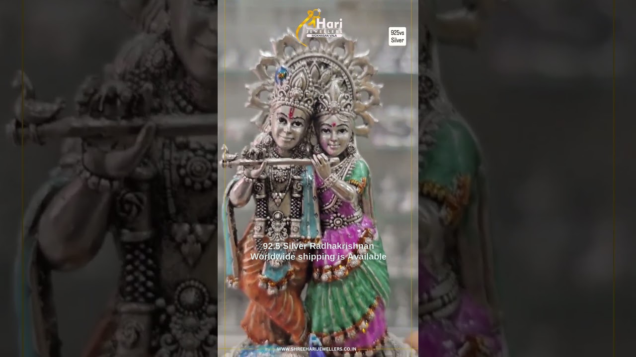 🌿 𝗟𝗼𝗿𝗱 𝗥𝗮𝗱𝗵𝗮 𝗞𝗿𝗶𝘀𝗵𝗻𝗮 𝗜𝗱𝗼𝗹 𝗶𝗻 925 𝗦𝗶𝗹𝘃𝗲𝗿 🌿 