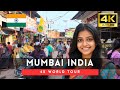 India walking tour - 3 hours Mumbai downtown walk 4k 60fps