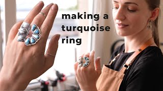 How it&#39;s made: handcrafting a unique silver turquoise ring!