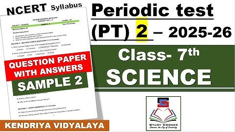 Class 7 SCIENCE PT 2  Periodic Test 2 2025 26 Question paper with answers Sample 2 PM Shri KV