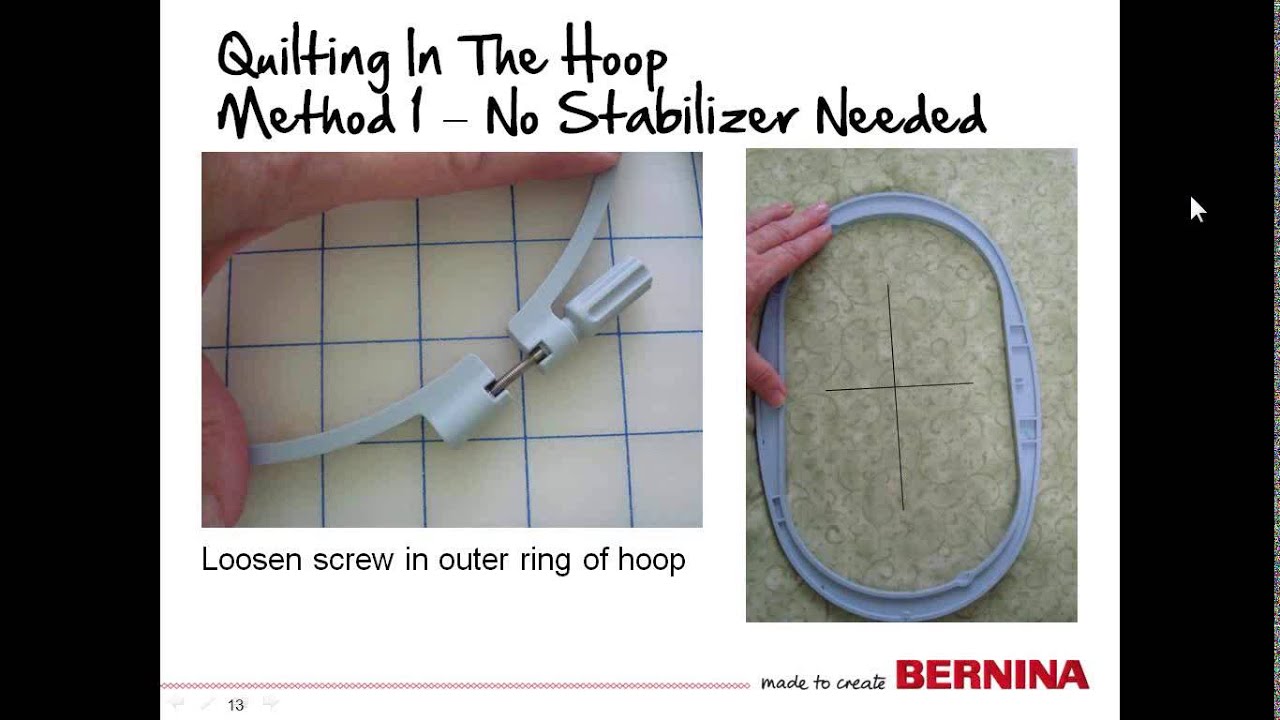 BERNINA Embroidery Tool Tip QuiltingintheHoop YouTube