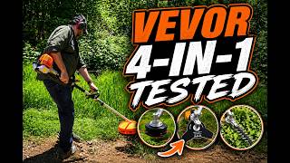 VEVOR 4-in-1 Compact Gas Trimmer Full Demo | String Trimmer, Brush Blade & Hedge Trimmer