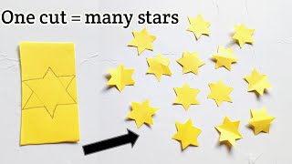 DIY paper star|How to cut paper star perfectly|One cut paper star|Paper craft