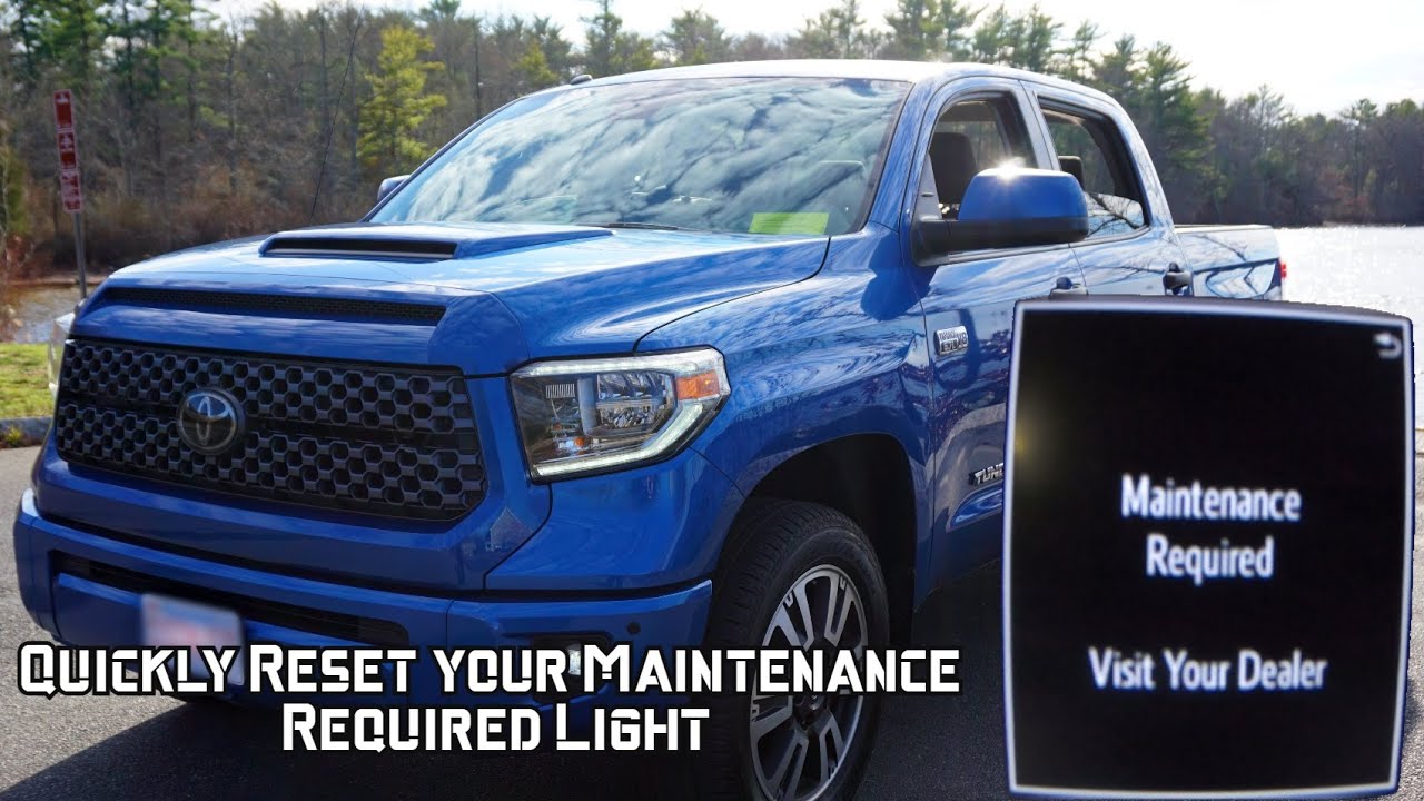 2018 Quick How-TO reset Toyota Tundra Maintenance Required Light - YouTube