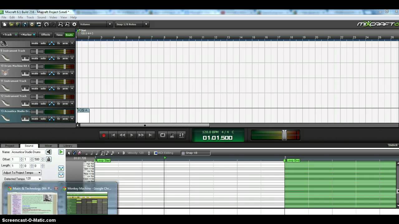 Creating a Simple Drum Track in Mixcraft YouTube