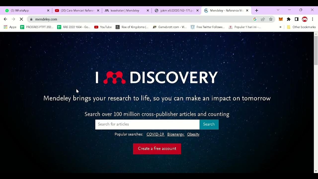 Cara mencari jurnal memakai mendeley youtube