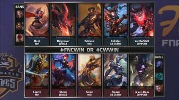 FNC vs CW Game 2 Highlights - FNATIC vs COPENHAGEN WOLVES - Week 6 EU LCS SUMMER 2015