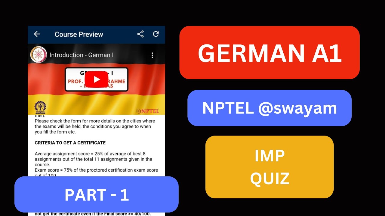 nptel german 1 assignment answers week 3