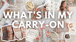 *NEW* WHAT'S IN MY CARRYON: aesthetic quilt duffel bag find + new amazon travel must haves