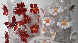 Vaso Floral vazado (#reciclagem #artesanato #garrafasdecoradas #garrafapet )