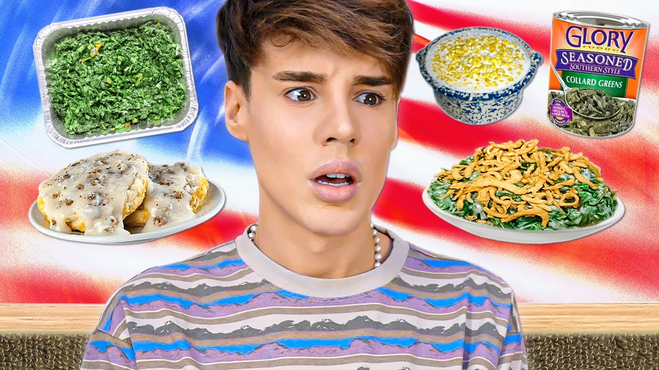 Reacting To American CHRISTMAS DINNER Foods Ive Never Heard Of
