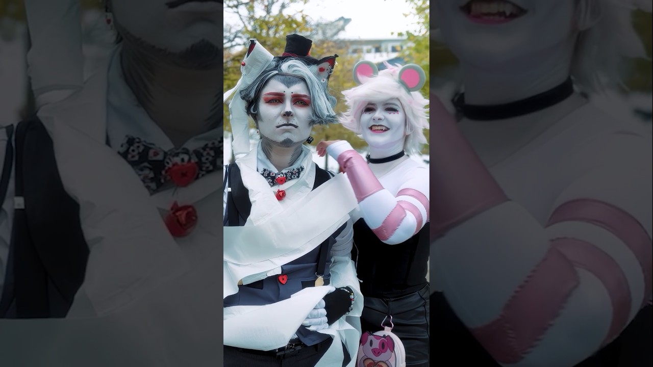 ANGEL DUST TROLLING HUSK 😂😈 Hazbin Hotel Cosplay #shorts