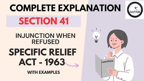 SRA-1963 | Section 41 | Injunction when refused | Explained with examples | #judiciary #jmfc #law