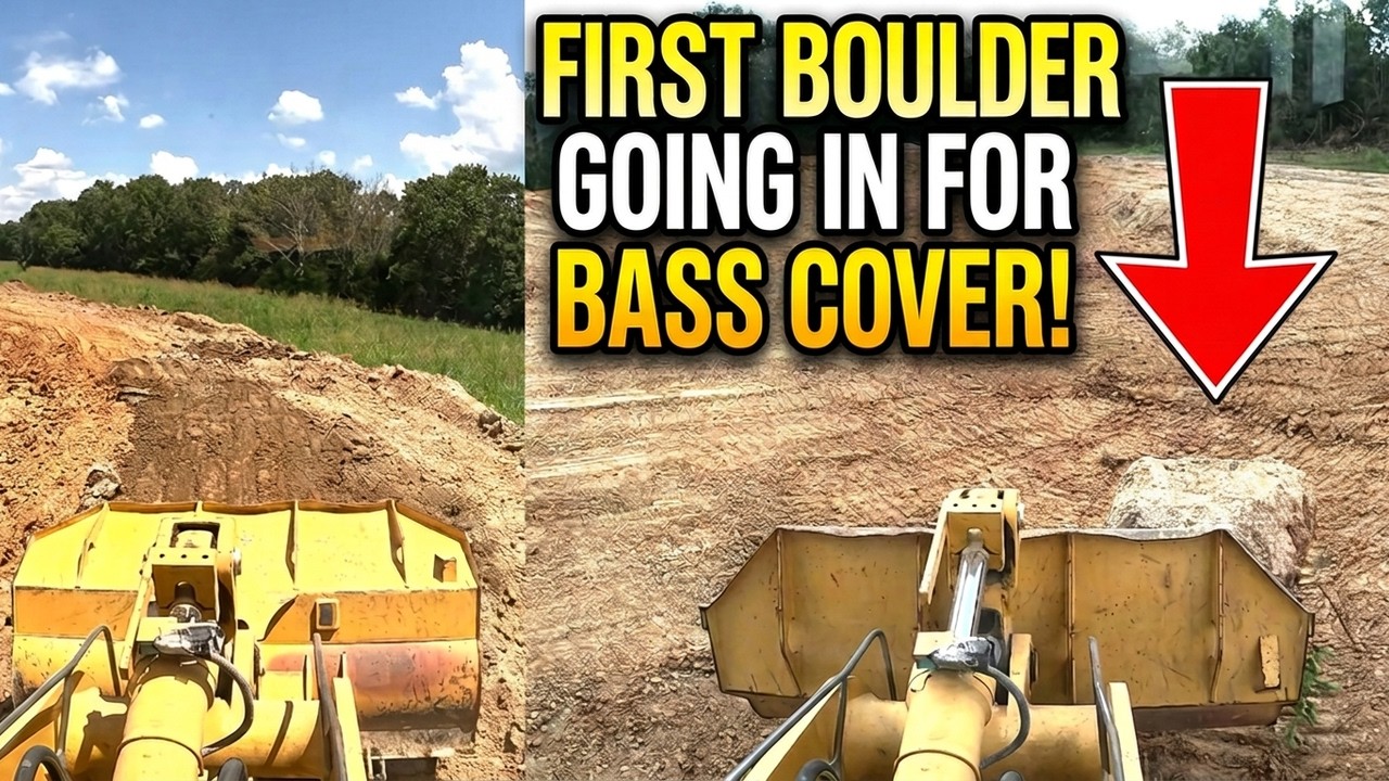 Creating Bass Fishing Structure with Boulders in Pond Construction