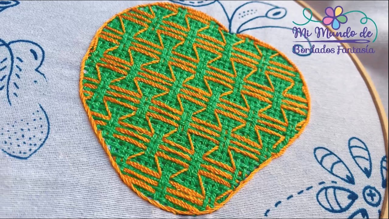 Bordado 77. Durazno 1. Bordado Fácil para diferentes figuras.