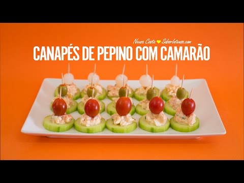 Canapés de Pepino com Camarão