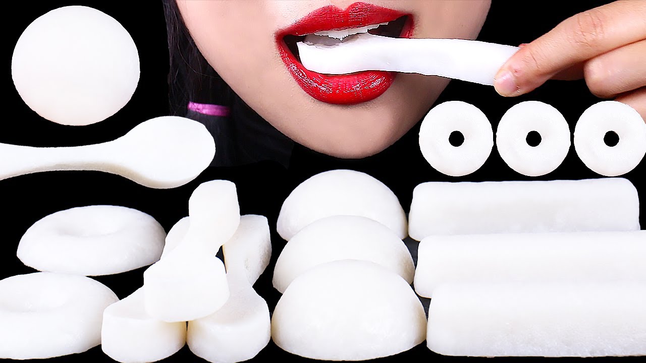 ASMR *KOHAKUTO* MUKBANG WHITE DESSERTS EDIBLE SPOON EATING SOUNDS 코하쿠토 먹방 흰색 디저트 먹는 수저 이팅 사운드 먹방