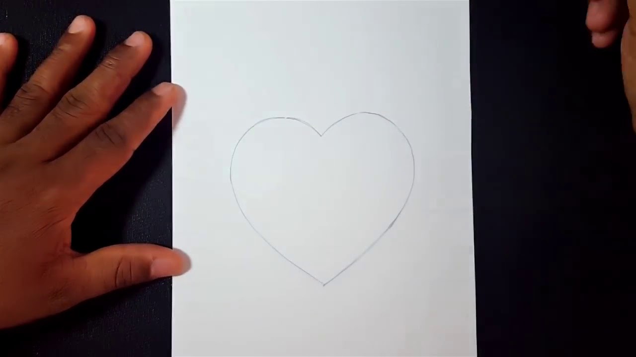 Como dibujar un corazon en 3d - YouTube