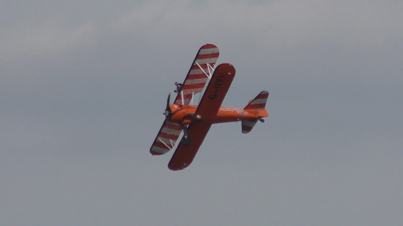 duxford airport Wing Walkers AeroSuperBatics Stearman x2 full display Duxford Air Festival 2019 25 May 2019 4