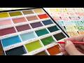 絶妙‼くすみカラーの顔彩セット🎨呉竹画材紹介　Make the Color Swatches with Gansai-Tambi Watercolor by Kuretake