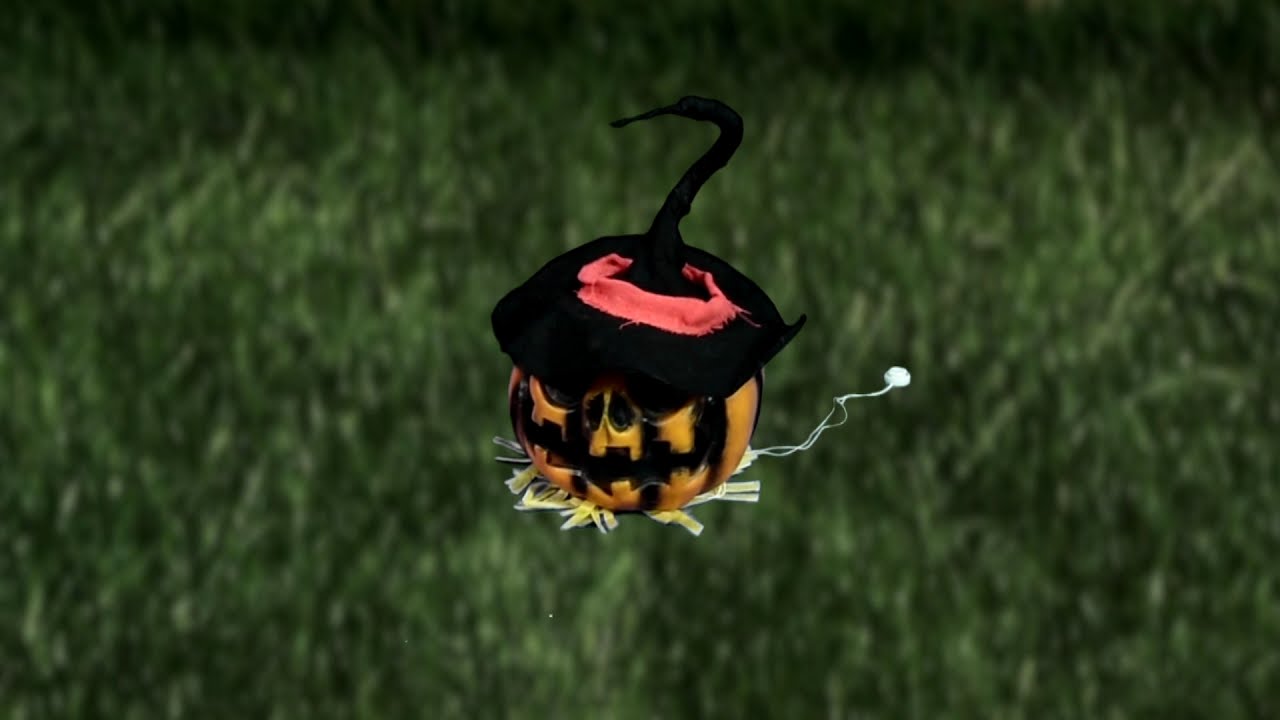 HALLOWEEN DECORATION SHAKING PUMPKIN WITH HAT