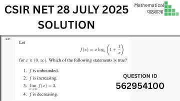 CSIR NET 28 JULY 2025 REAL ANALYSIS QUESTION SOLUTION | QID 562954100