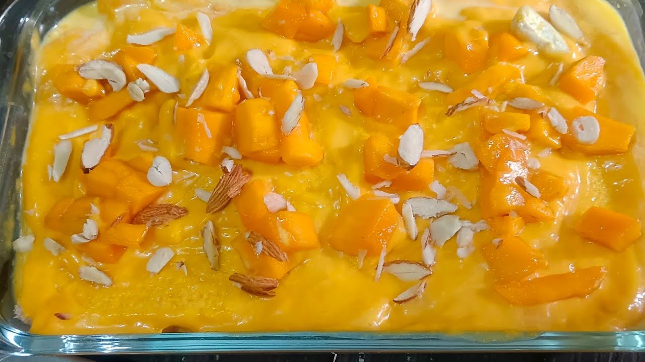 Mango dessert recipes /mango pudding /mango bread pudding recipe