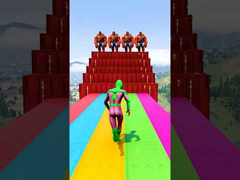 GTA 5 Epic Water Ragdolls | Spider-Man Jumps / Fails ep.18377 #shorts