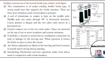 SGP Video short on Explain construction of horizontal break type isolator with figure in English