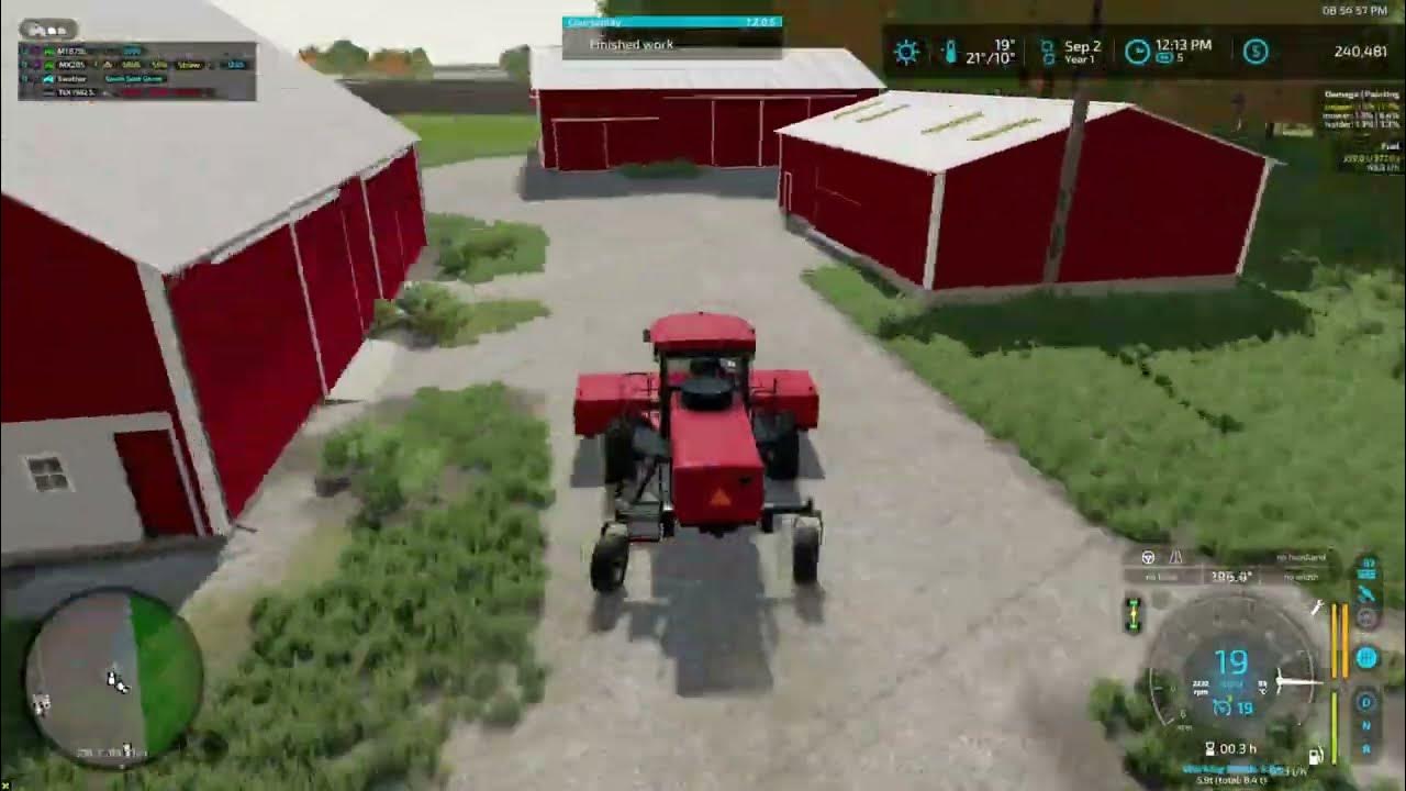 Making hay bales Midwest horizons Ep 3 FS22 Timelapse Seasons