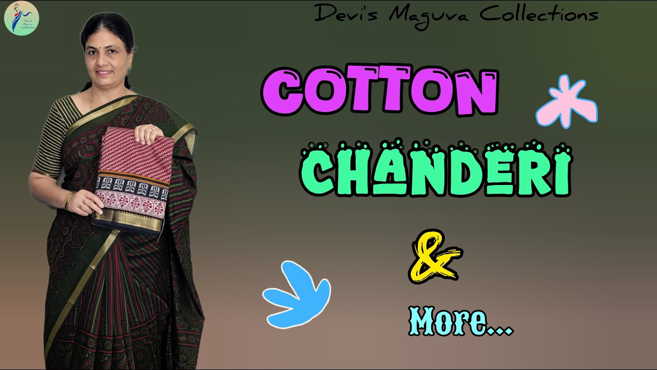 🎉 Cotton chanderi & more @ Devi's Maguva Collections|| 7396841375 #saree