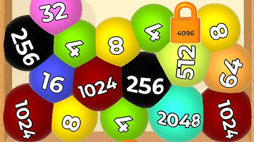 BALLOONS 2048 - Unlock Numbers 64,128,256,512,1024,2048,4096 | Bolo Merge 3D | Level Up Balloons