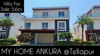 MY HOME ANKURA Tellapur Villas Hyderabad for sale 9121129480 #viral #tranding #myhome  #tellapur