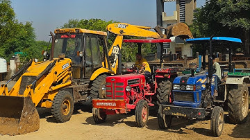 Jcb 3dx Eco Loaded Tractor Stuck in Deep Mud | Eicher 380 | Mahindra 475 Xp Plus | New Holland 3630