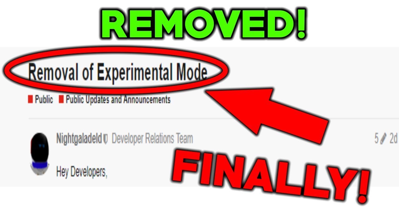 Roblox Removed Experimental Mode - 