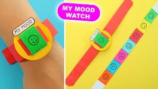 How to make Origami paper Watch. My mood paper watch DIY. School craft - Emoji paper watch.