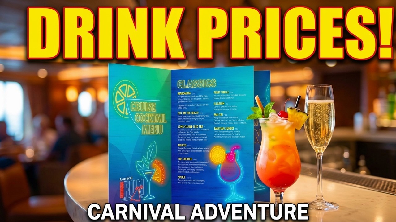 Carnival Adventure DRINK MENUS - Prices & What's Available!