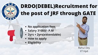 DRDO Recruitment 2022| DEBEL JRF | Salary - 31,000/- | No Application Fees |