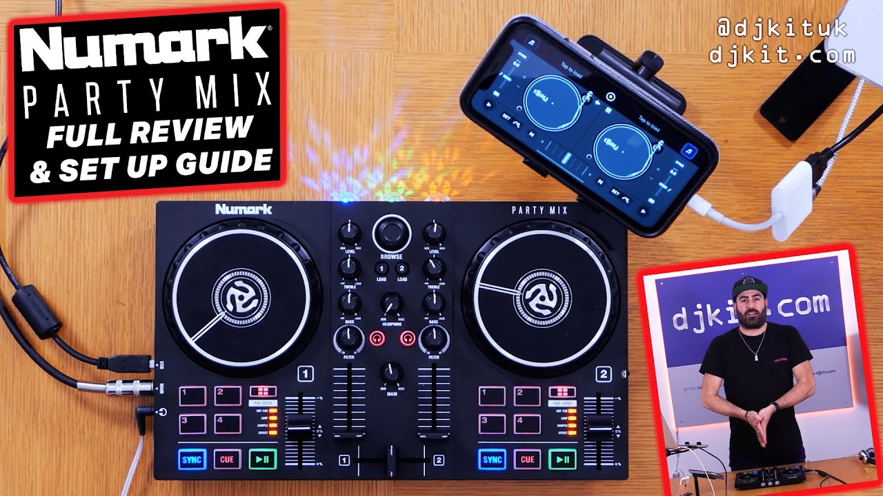 Numark Party Mix II - Platine DJ avec lumières LED, carte son et table de  mixage DJ avec Serato DJ Lite et Algoriddim djay Pro AI