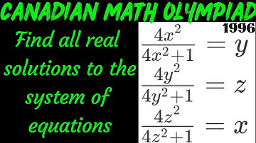 Awesome Question:Canadian Math Olympiad-1996-Solve it!
