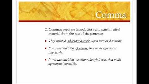 Punctuation Part 3 comma