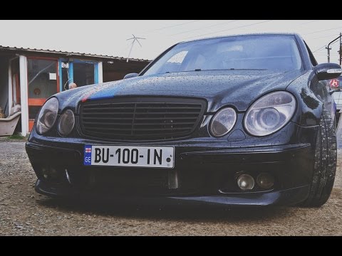 Mercedes-Benz E55 (w211) AMG Kompressor - mods, burnout, acceleration.