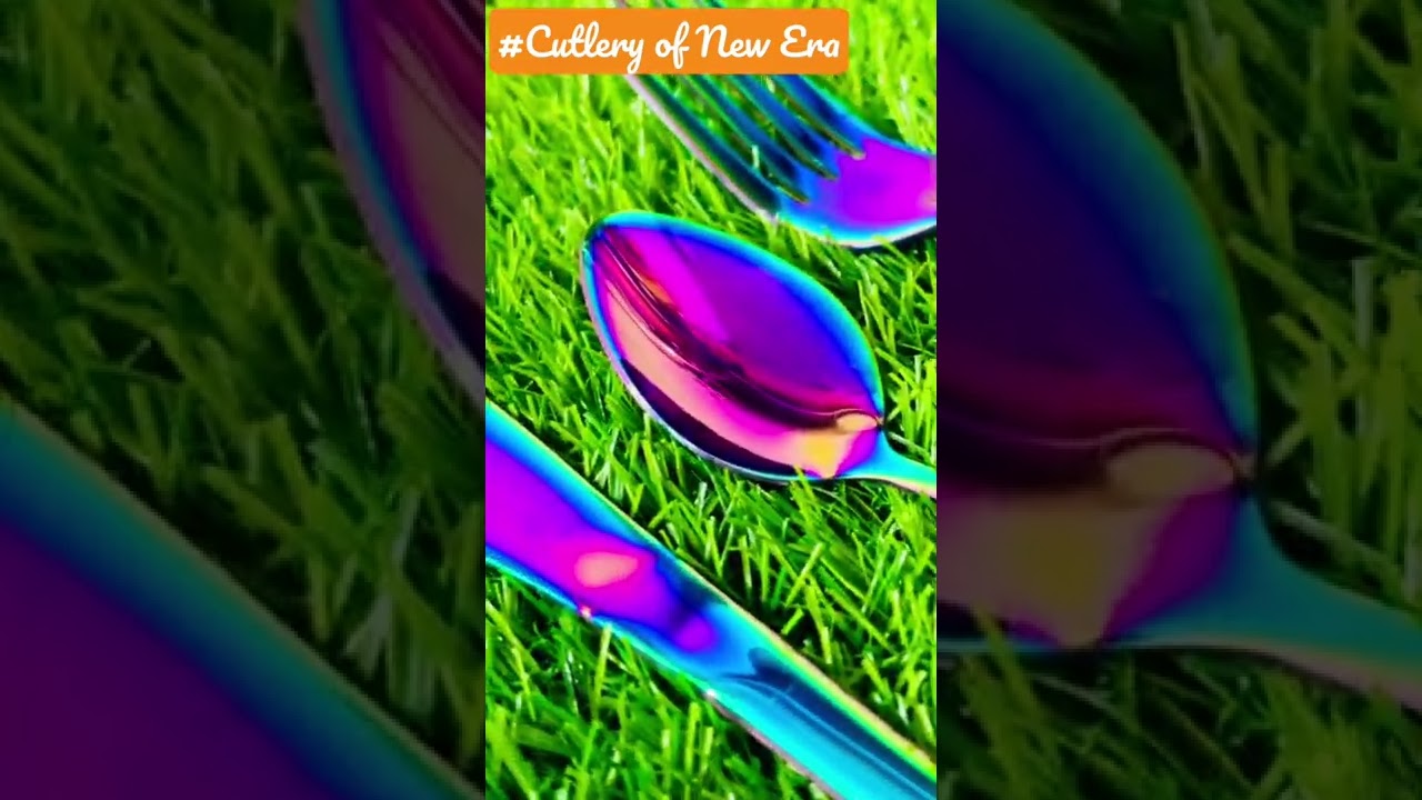 📣25Pcs Rainbow Iridescent Stainless  Steel Cutlery Set       