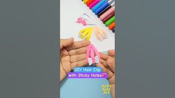 DIY Cute Paper Hair Clip Making with sticky notes @ArasEasyArt #ytshorts #cute #viral #hairstyle