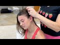Oil head massage  scalp cracks   relaxing full body crunches