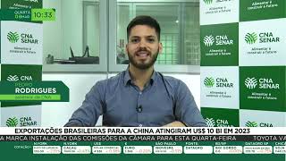 Exportações brasileiras para a China atingiram US$ 100 bi em 2023
